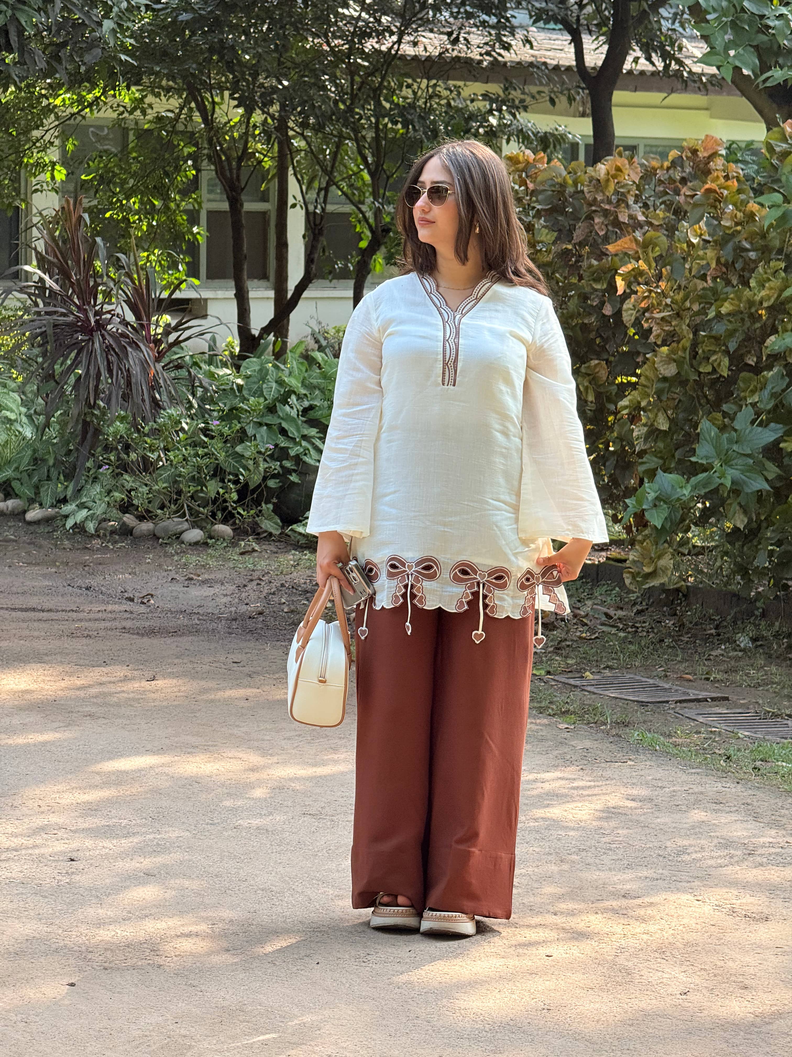 Bow & Brown Kurta Co-ord Set
