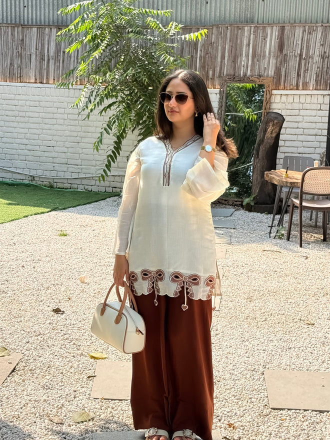 Bow & Brown Kurta Co-ord Set