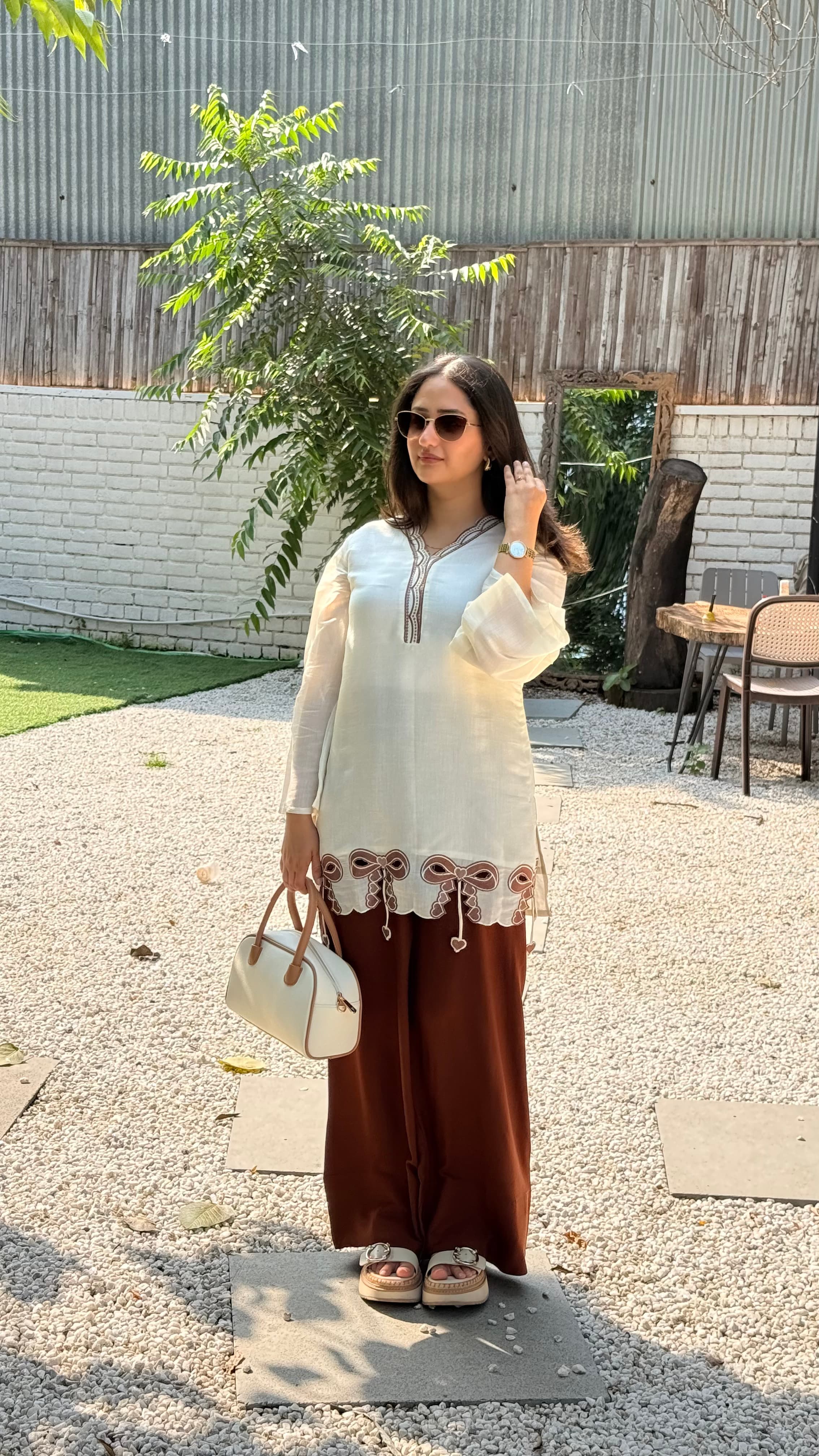 Bow & Brown Kurta Co-ord Set