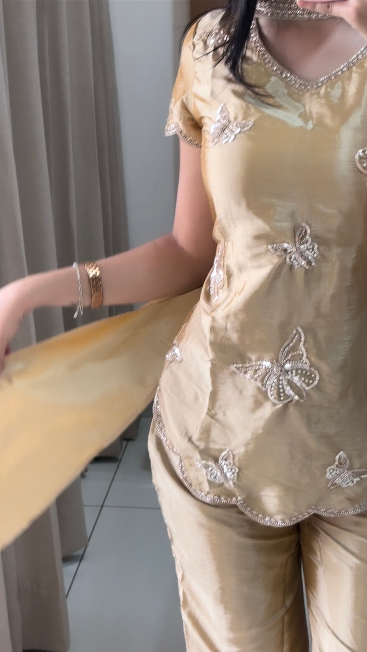 Golden Hour Handwork Butterfly 3 Pcs Set