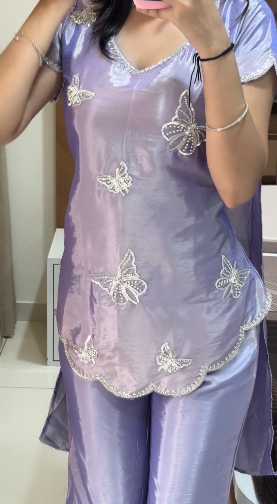 Moonlight Lilac Handwork Butterfly 3 Pcs Set