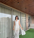 Pearl White Silk Blend Handwork 3Pc Set