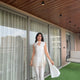 Pearl White Silk Blend Handwork 3Pc Set