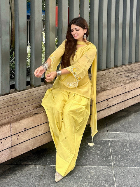Yellow Heart Farsi Salwar 3PCS Set