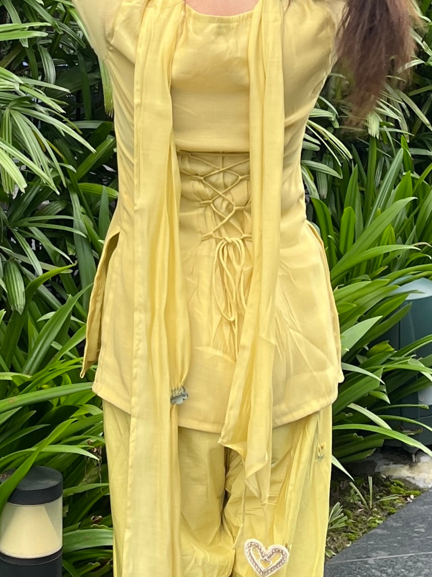 Yellow Heart Farsi Salwar 3PCS Set