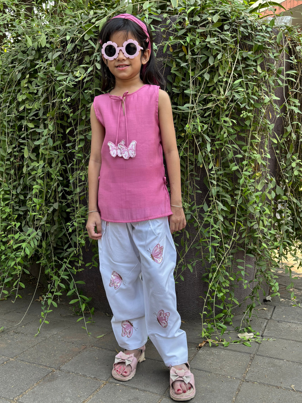 Pink Butterfly Farsi Salwar KIds