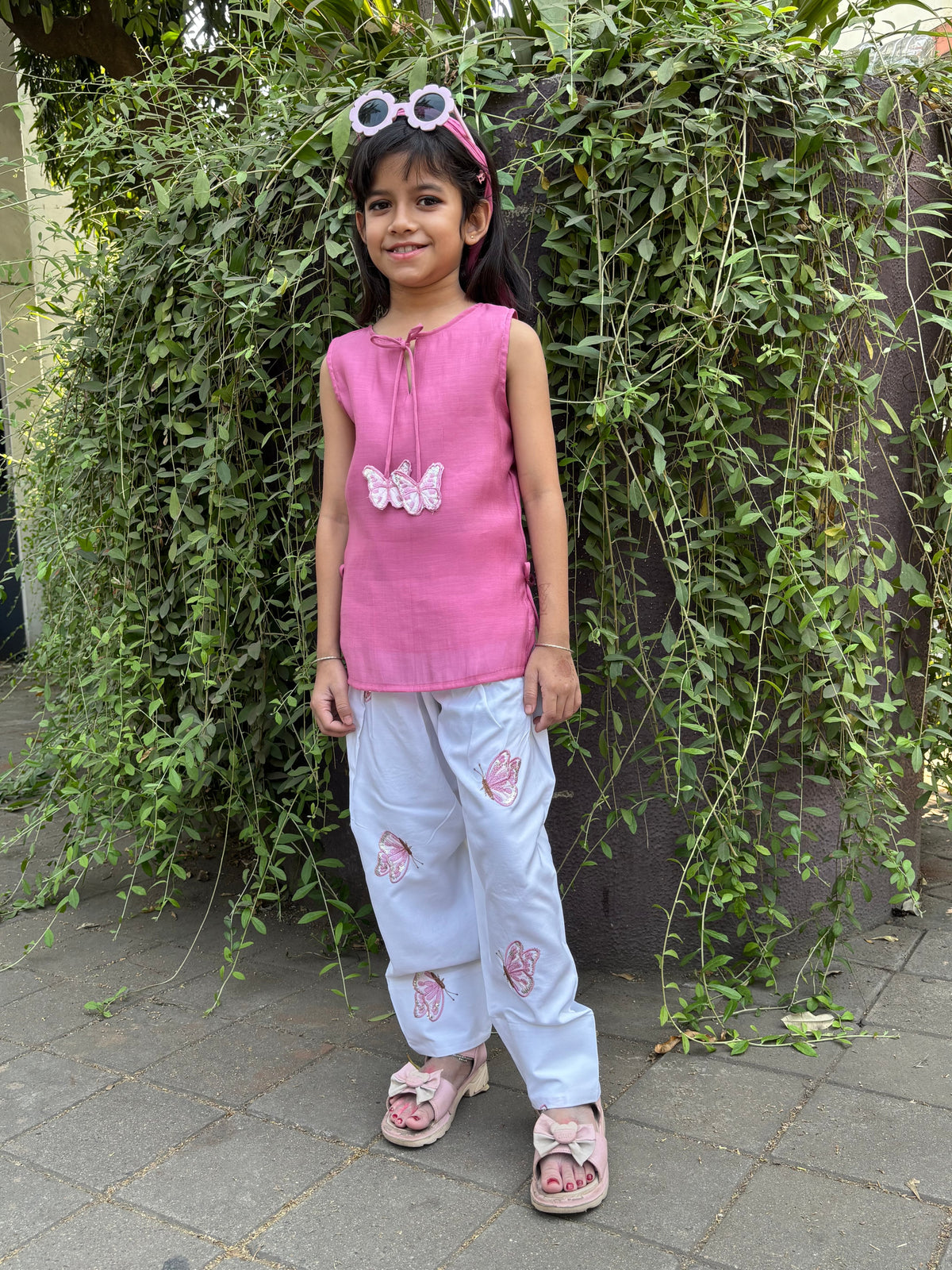 Pink Butterfly Farsi Salwar KIds