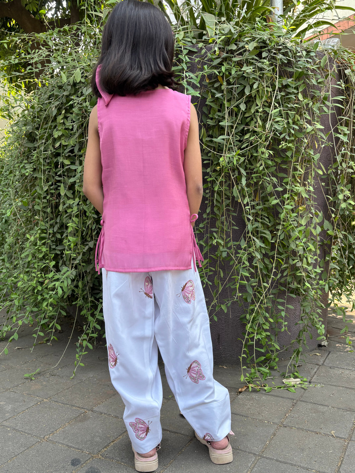 Pink Butterfly Farsi Salwar KIds