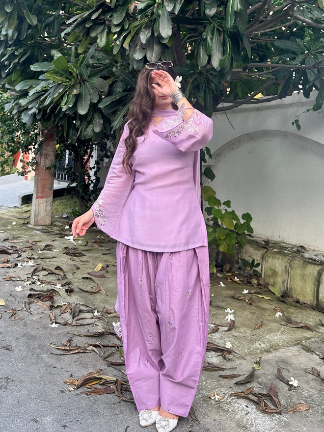 Heart Purple Farsi Salwar 3PCS Set