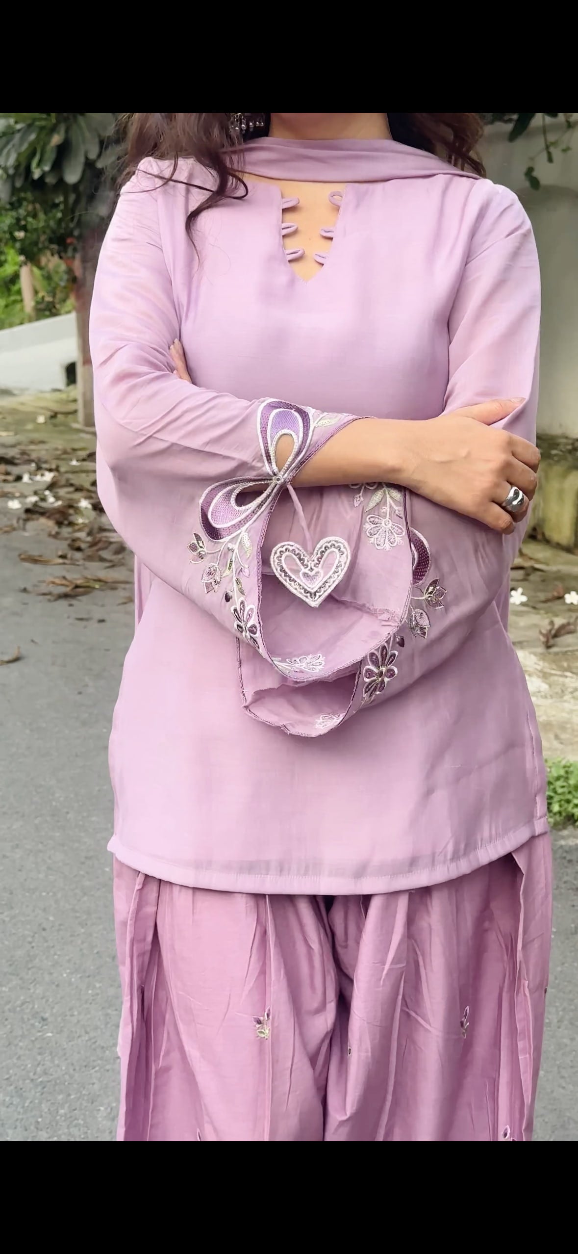 Heart Purple Farsi Salwar 3PCS Set