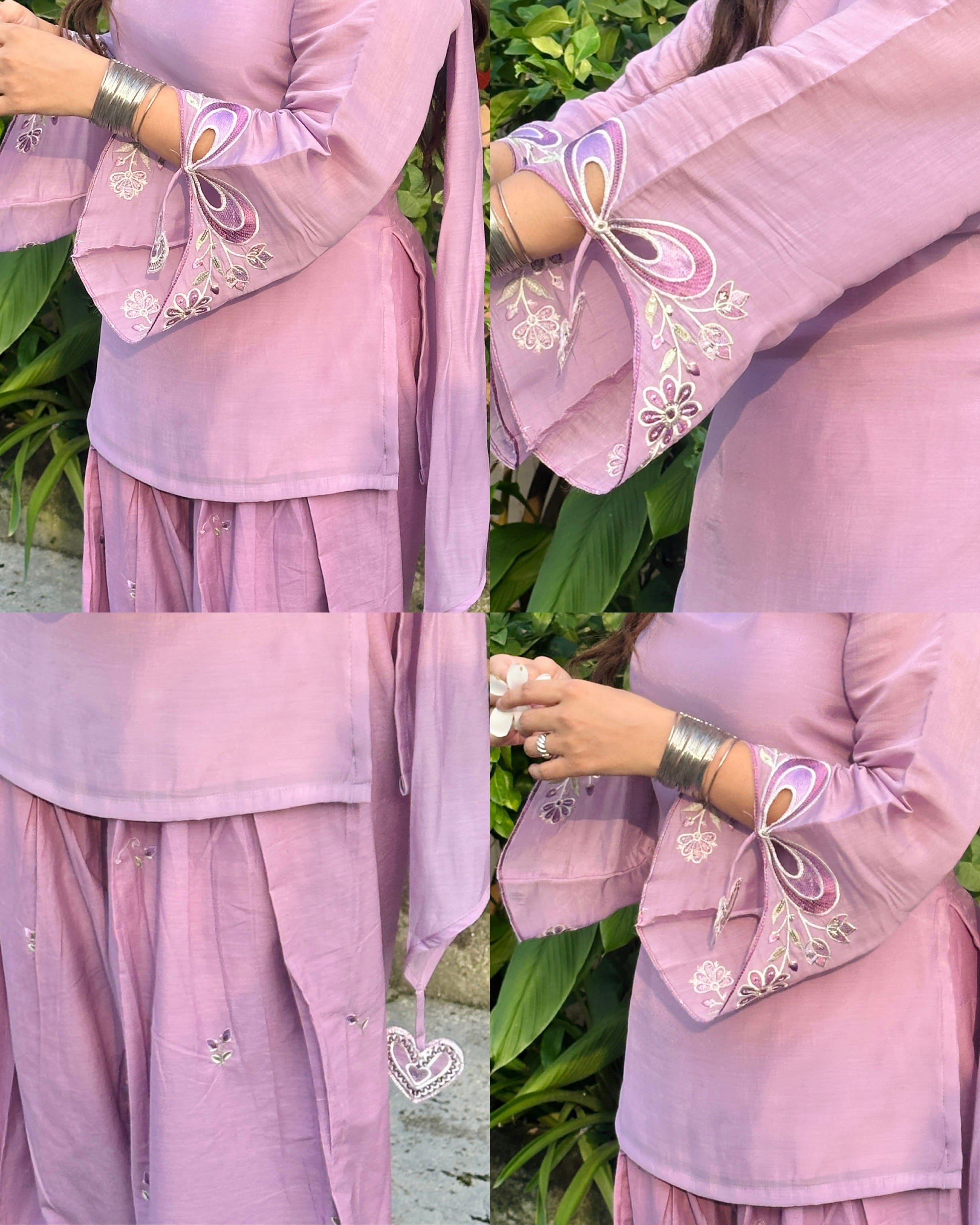 Heart Purple Farsi Salwar 3PCS Set