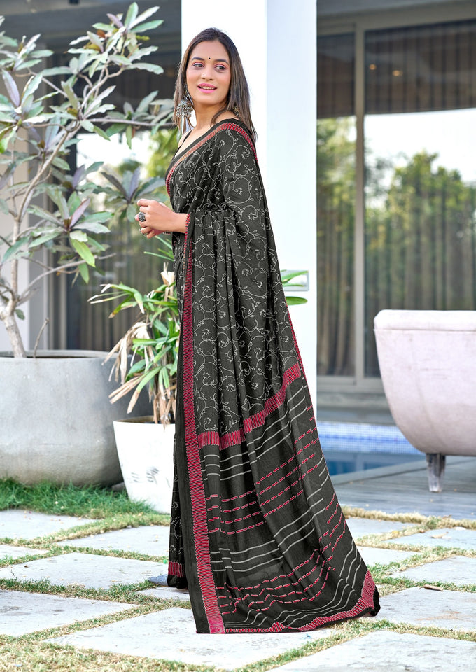 Pure Mal Cotton Hand Block Print Saree