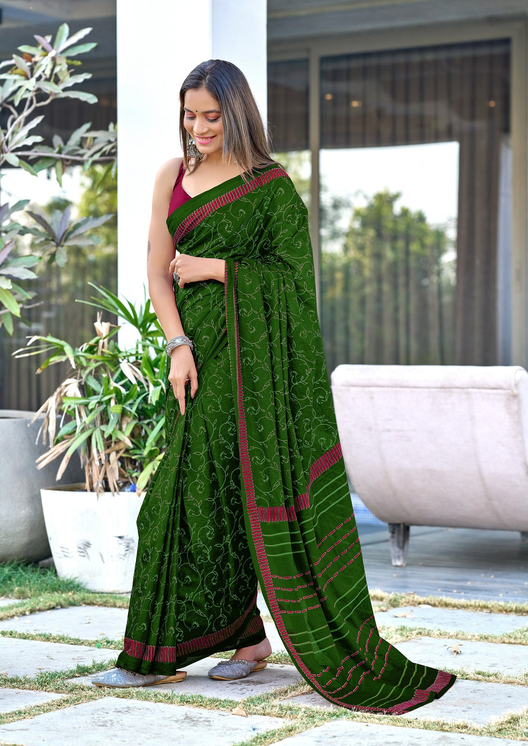 Pure Mal Cotton Hand Block Print Saree