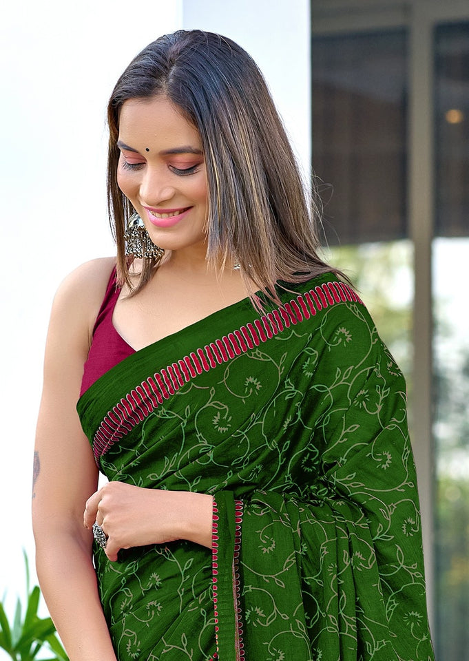Pure Mal Cotton Hand Block Print Saree