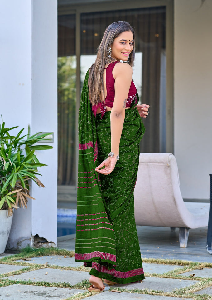 Pure Mal Cotton Hand Block Print Saree