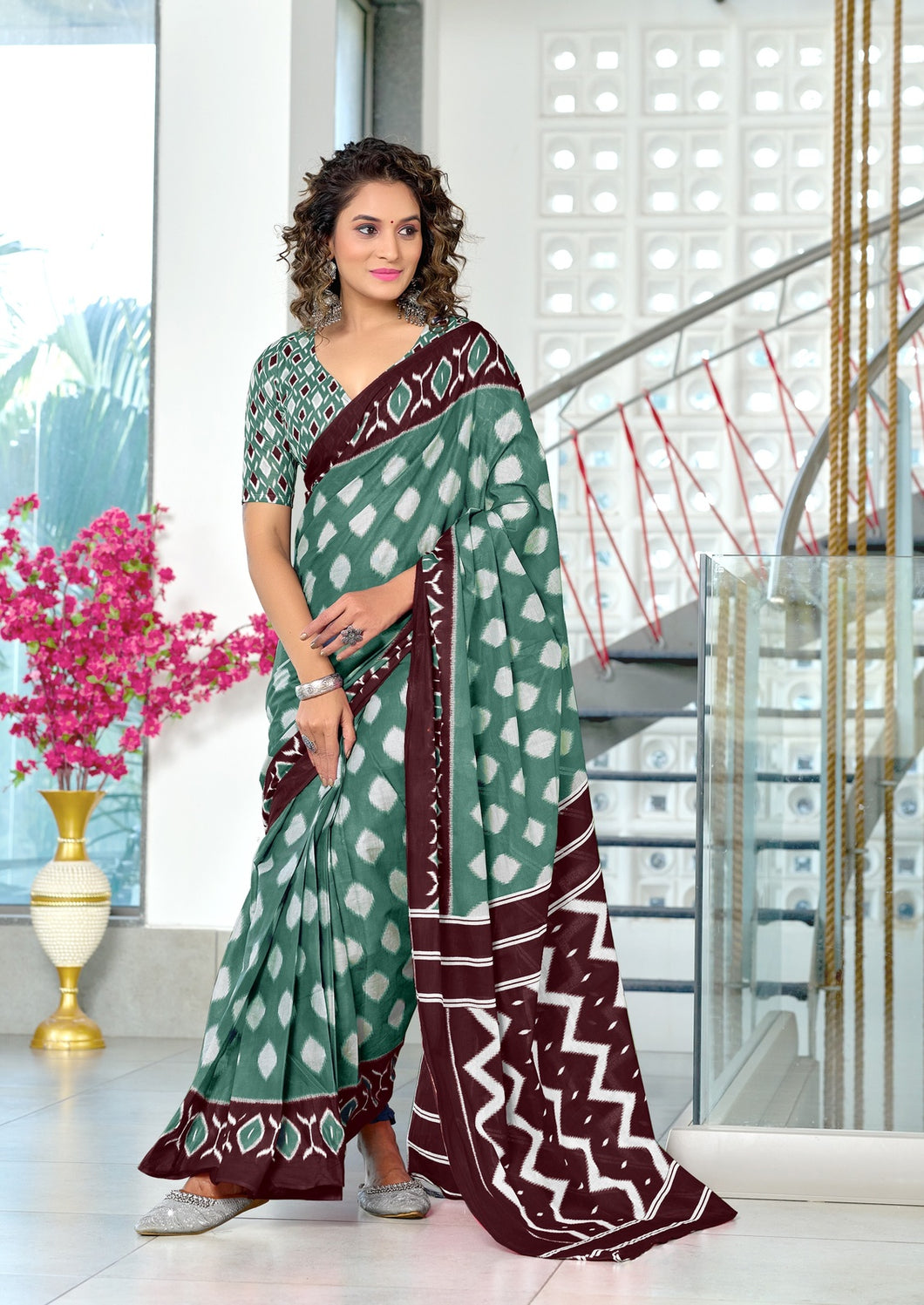 Mal Cotton Hand Block Print Saree