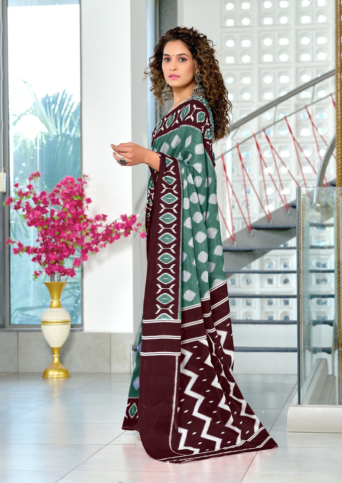 Mal Cotton Hand Block Print Saree