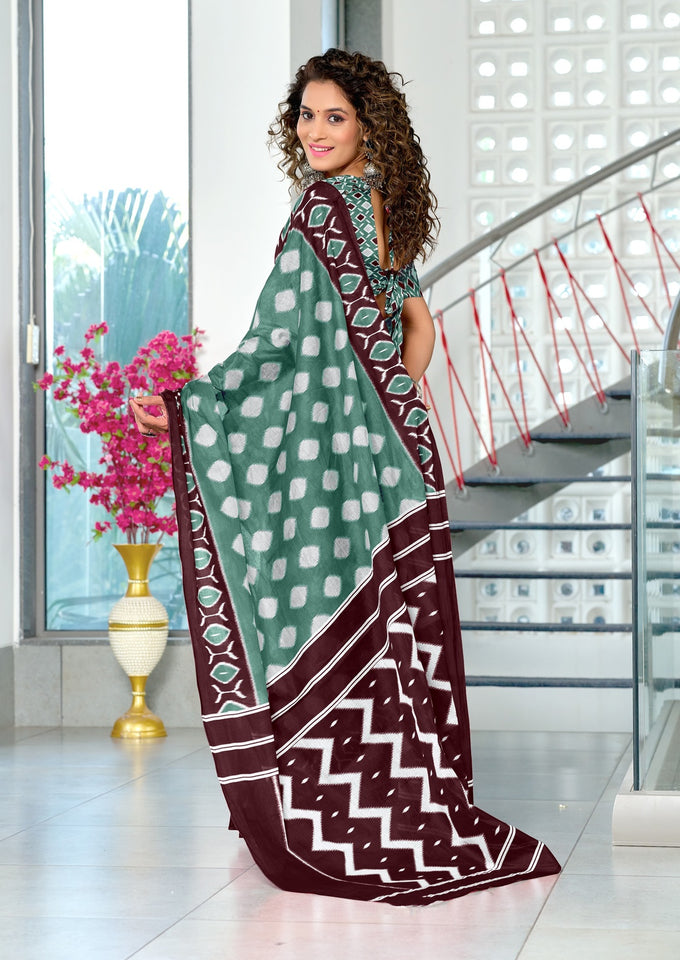 Mal Cotton Hand Block Print Saree