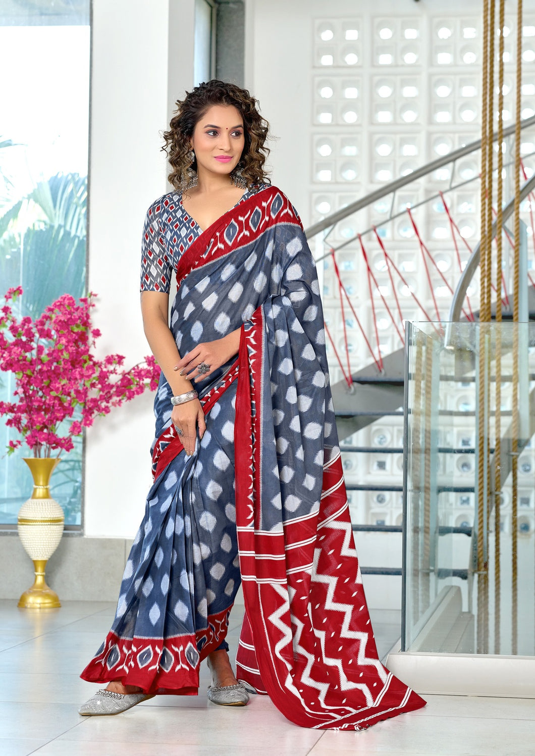Mal Cotton Hand Block Print Saree