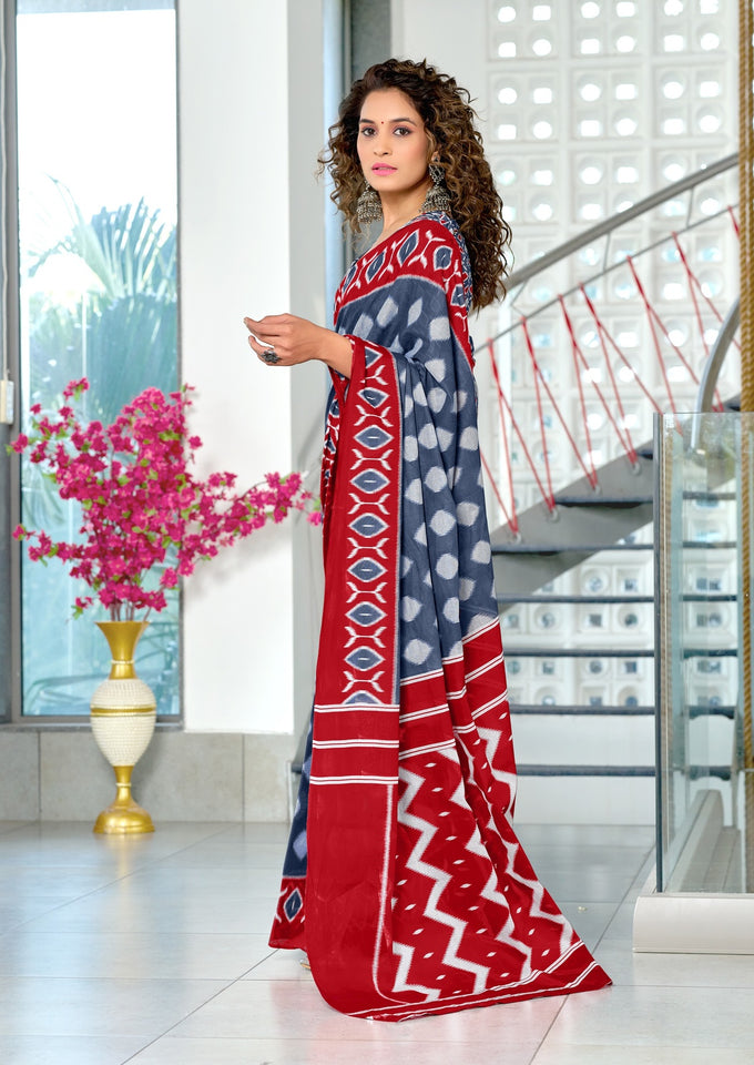 Mal Cotton Hand Block Print Saree