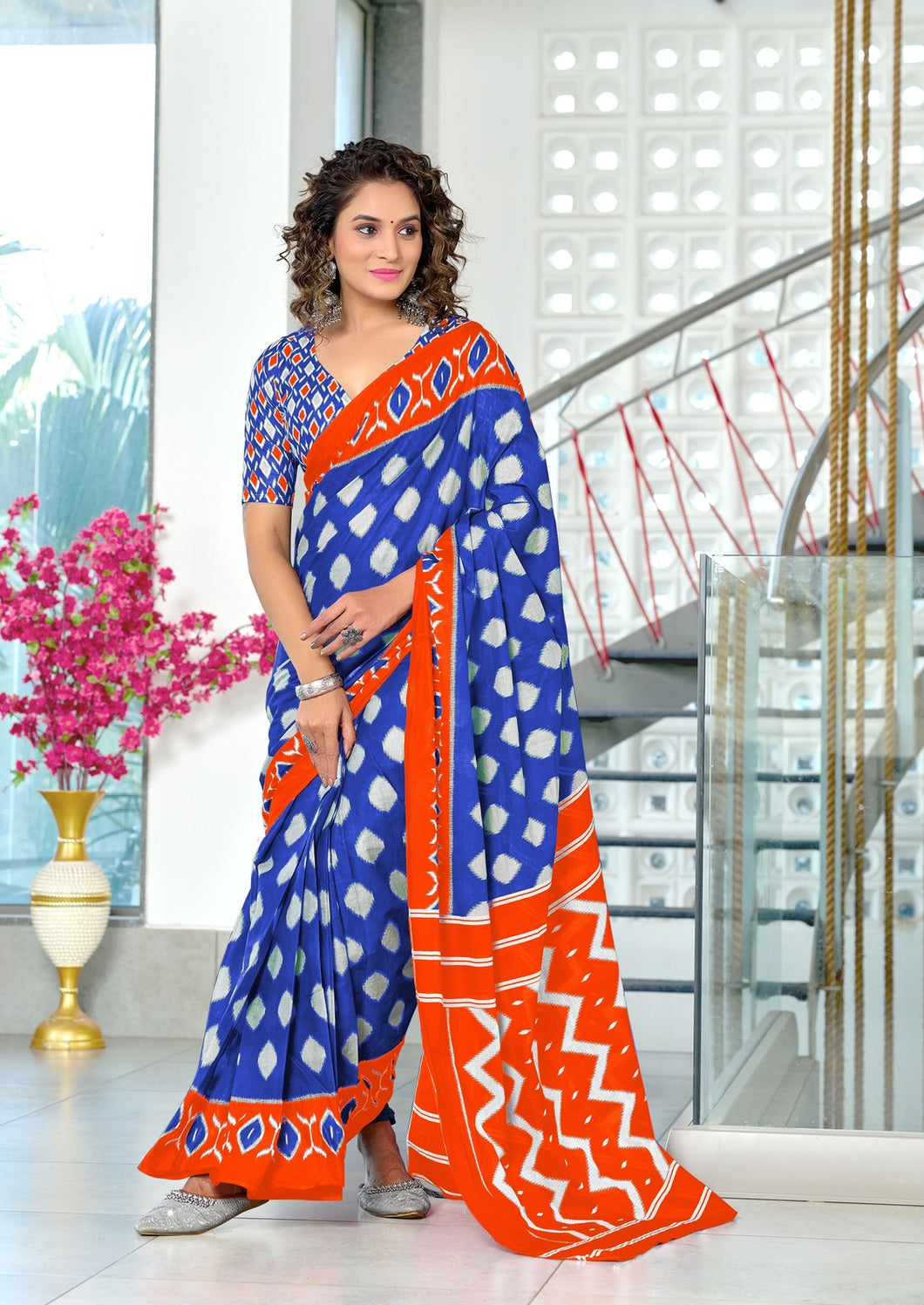 Mal Cotton Hand Block Print Saree