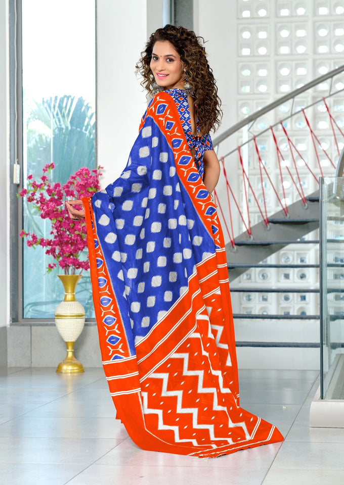 Mal Cotton Hand Block Print Saree