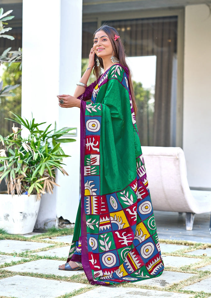 Mal Cotton Hand Block Print Saree