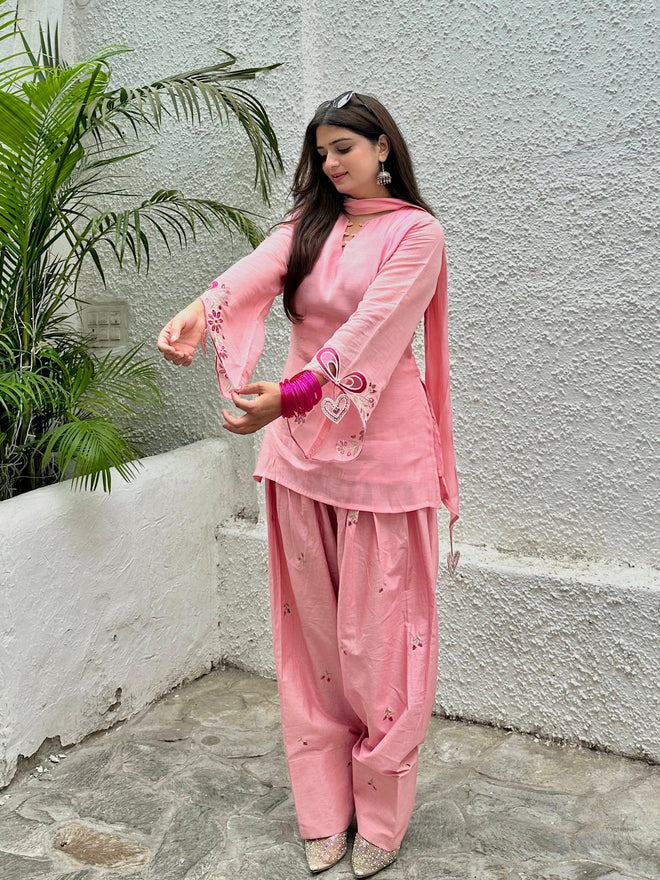Heart Pink Farsi Salwar Set