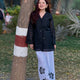Black Hibiscus Embroidered Co-ord Set