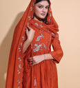 Rani Hand-Embroidered Antalkali Kurta Set with Dupatta