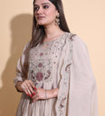 Hand-Embroidered Anarkali Kurta Set with Dupatta - 3 Piece