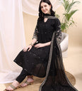 Ethnic Motifs Embroidered V-Neck Pure Cotton Kurta With Trousers & Dupatta