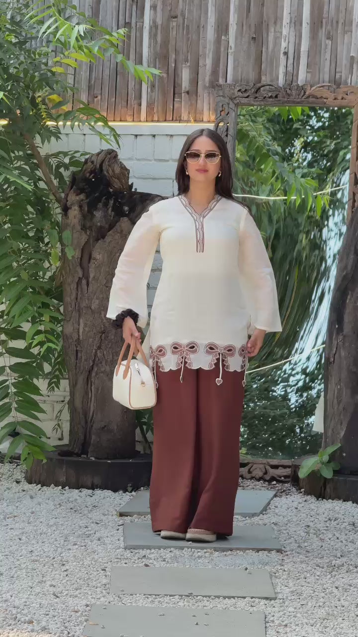 Bow & Brown Kurta Co-ord Set