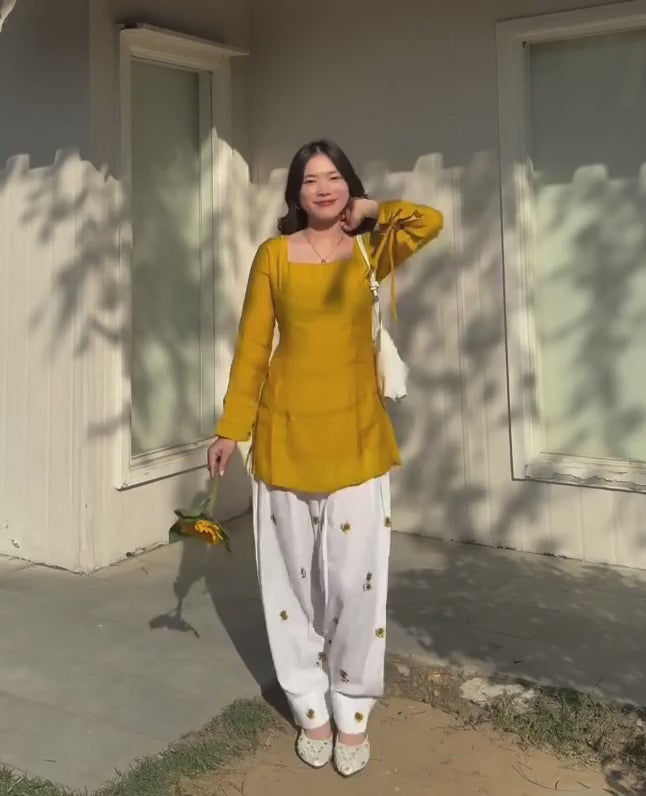 D- Sunflower Farsi Salwar Set With Dupatta