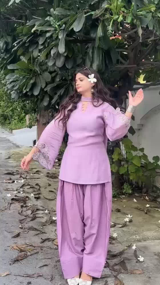 Heart Purple Farsi Salwar 3PCS Set